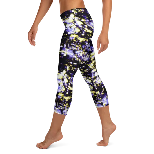 Royal Collision on a Capri Leggings