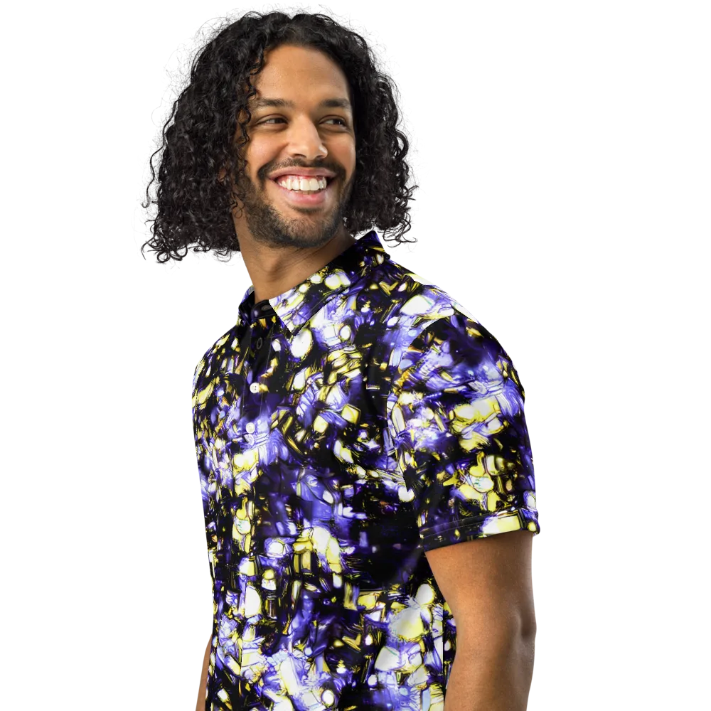 Royal Collision on Men's Slim Fit Polo Shirt — Left Front