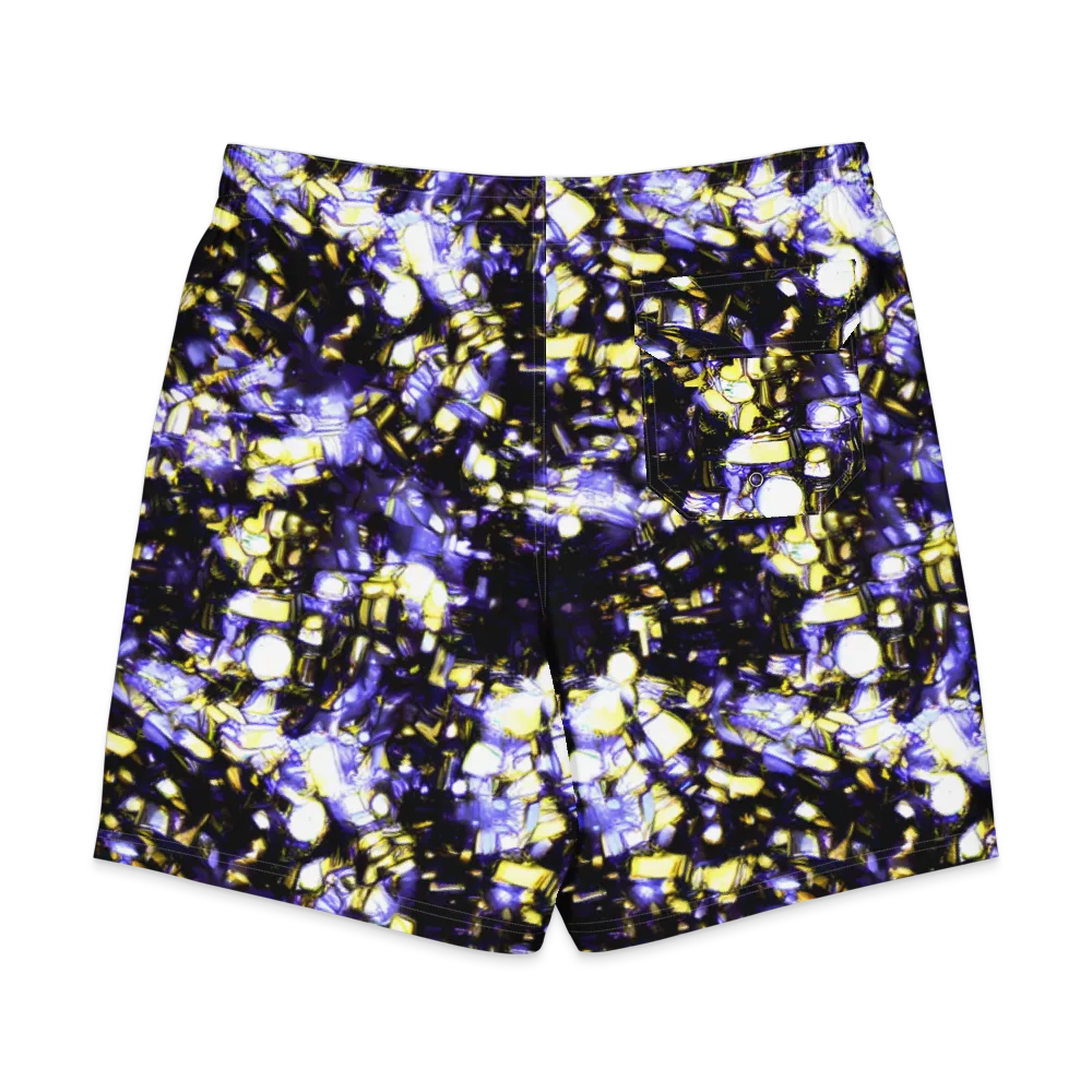 Royal Collision on Men's Board Shorts — Back