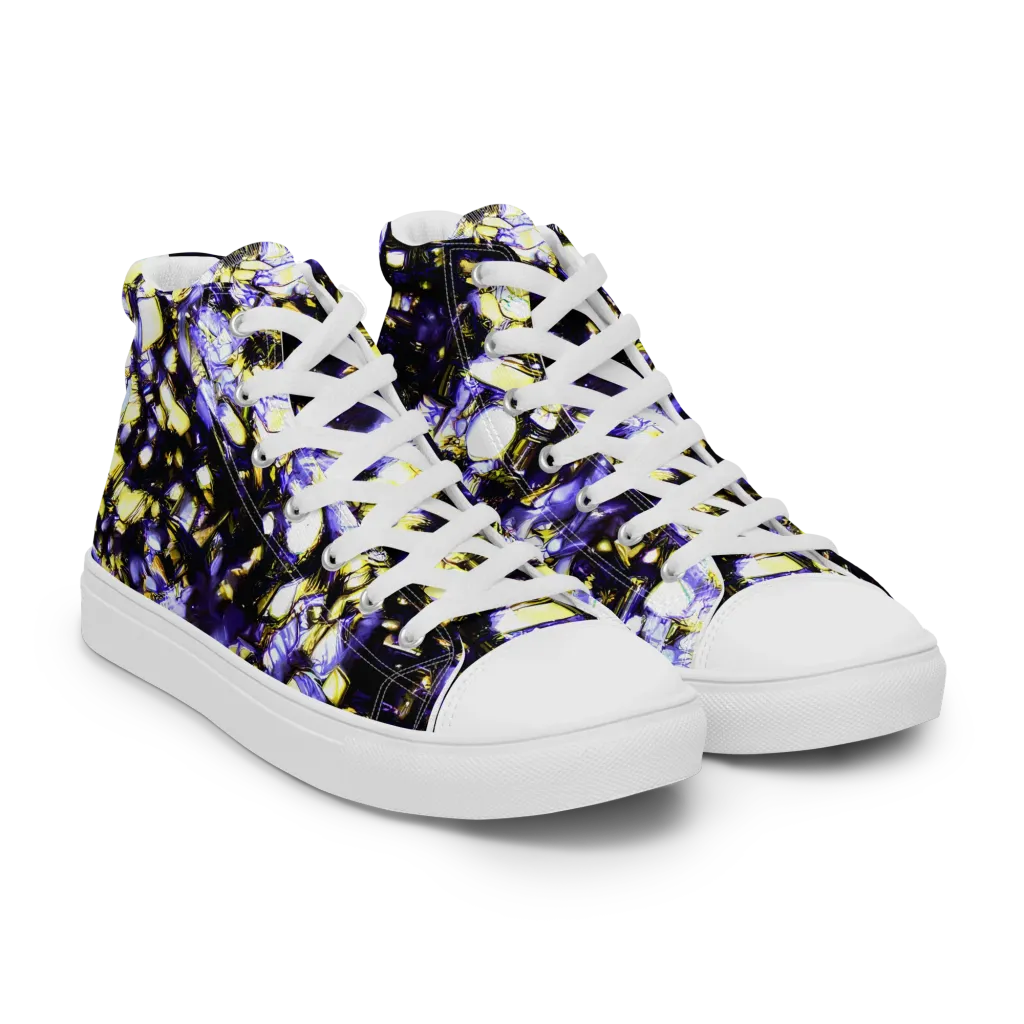 Royal Collision on Men's High Top Canvas Shoes — Right Front