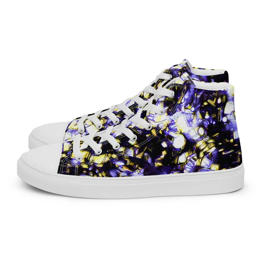 Royal Collision on Men's High Top Canvas Shoes — Left