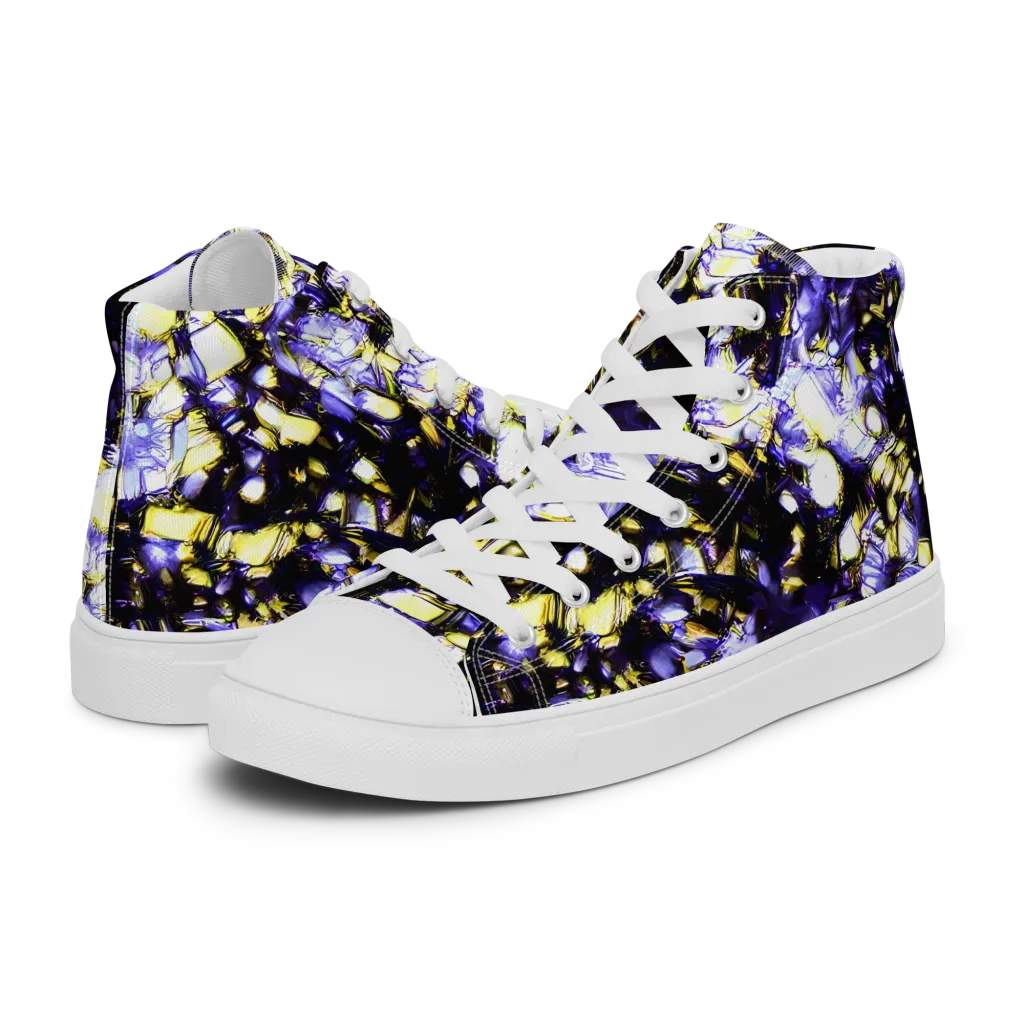 Royal Collision on Men's High Top Canvas Shoes — Left