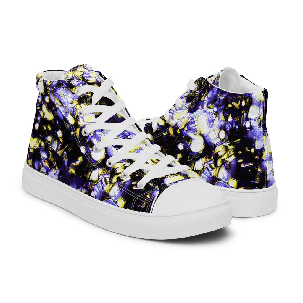 Royal Collision on Men's High Top Canvas Shoes — Right