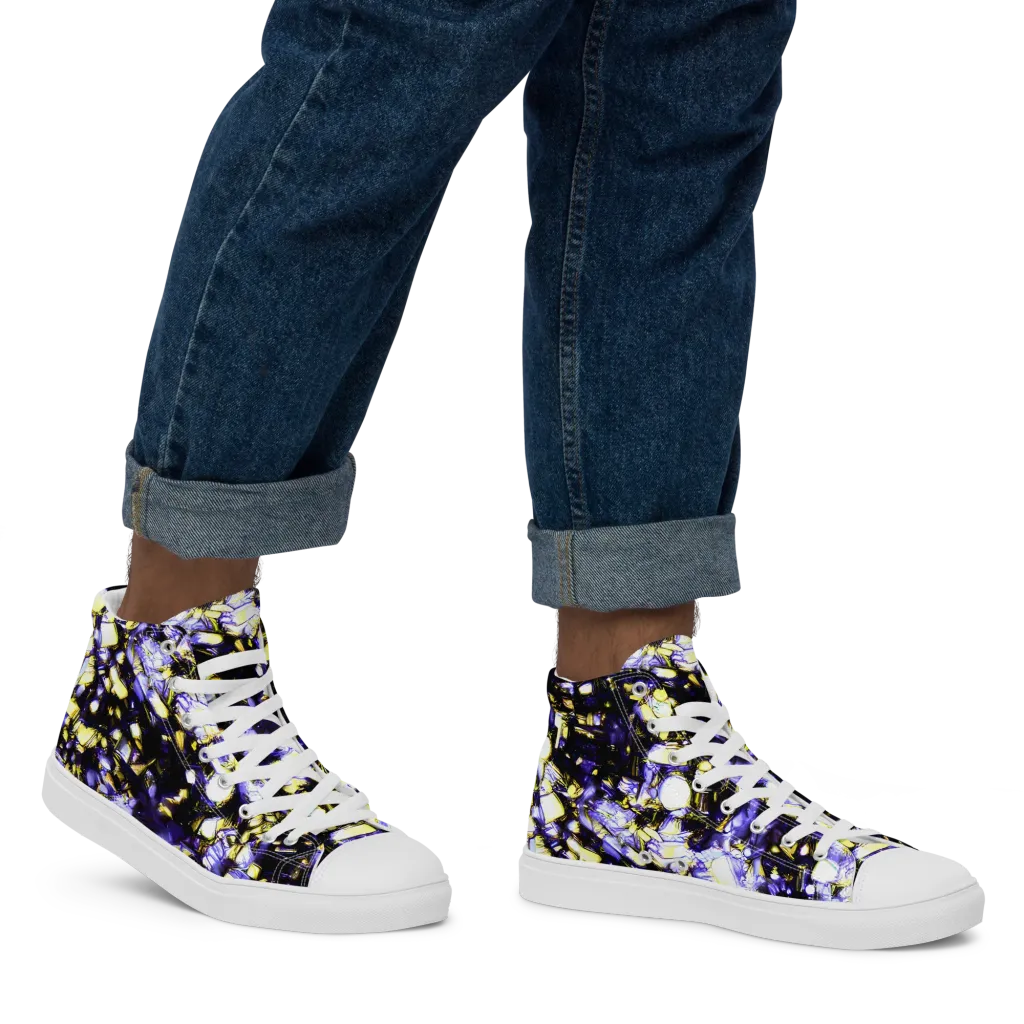 Royal Collision on Men's High Top Canvas Shoes — Right
