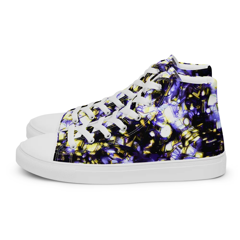 Royal Collision on Women's High Top Canvas Shoes — Left