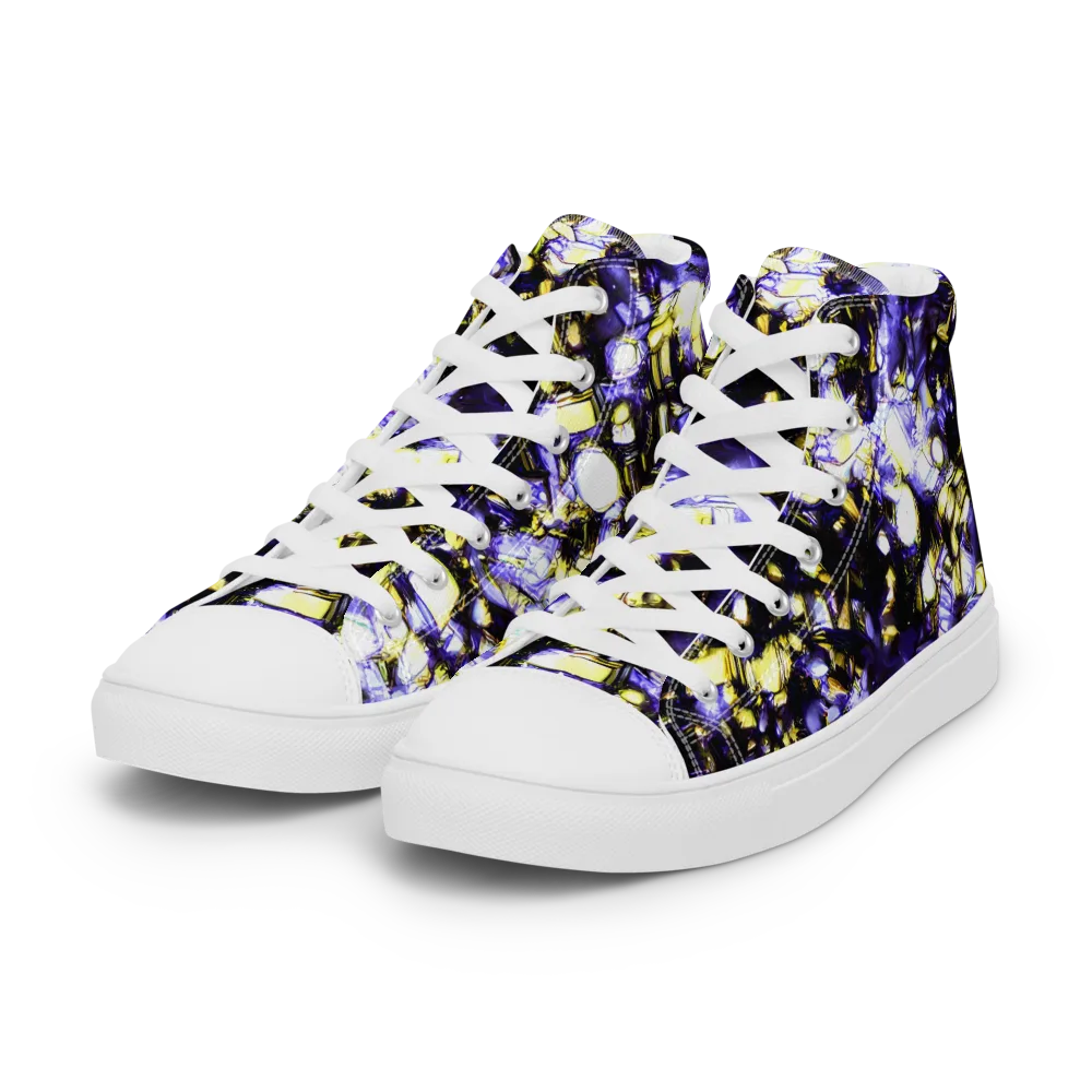 Royal Collision on Women's High Top Canvas Shoes — Left Front