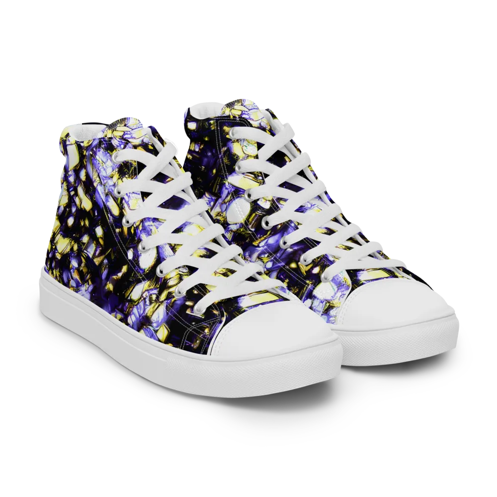 Royal Collision on Women's High Top Canvas Shoes — Right Front