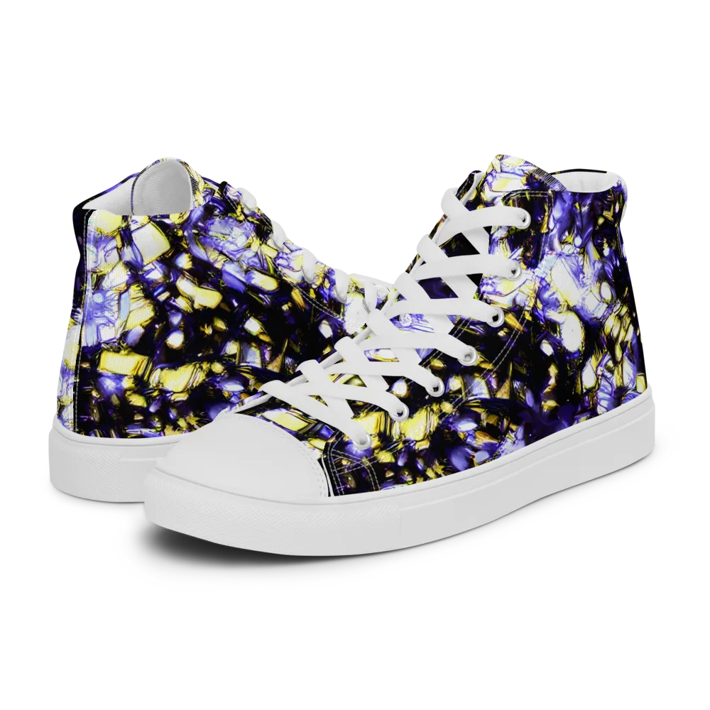 Royal Collision on Women's High Top Canvas Shoes — Left