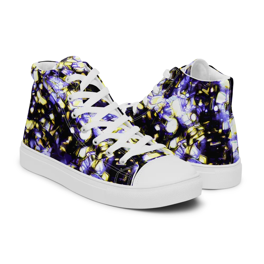 Royal Collision on Women's High Top Canvas Shoes — Right