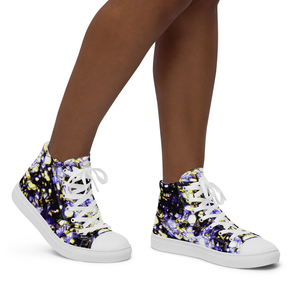Royal Collision on Women's High Top Canvas Shoes — Right