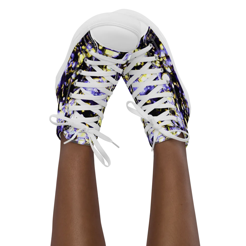 Royal Collision on Women's High Top Canvas Shoes — Front