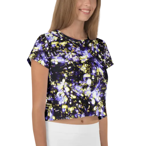 Royal Collision on a Crop Tee