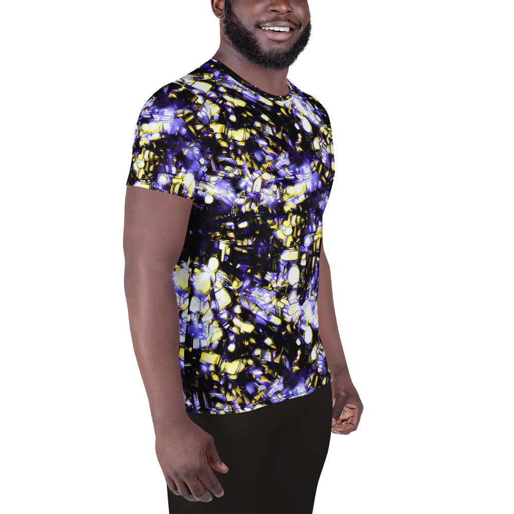 Royal Collision on Men's Athletic T-Shirt — Right