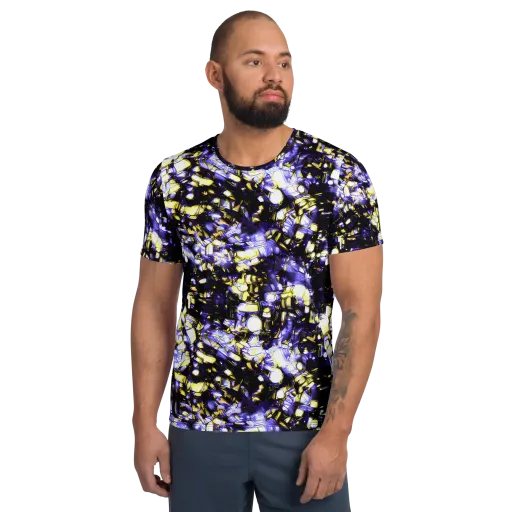 Royal Collision on a Men's Athletic T-Shirt