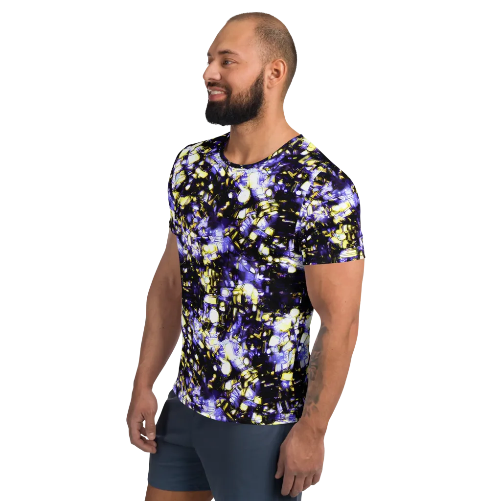 Royal Collision on Men's Athletic T-Shirt — Left