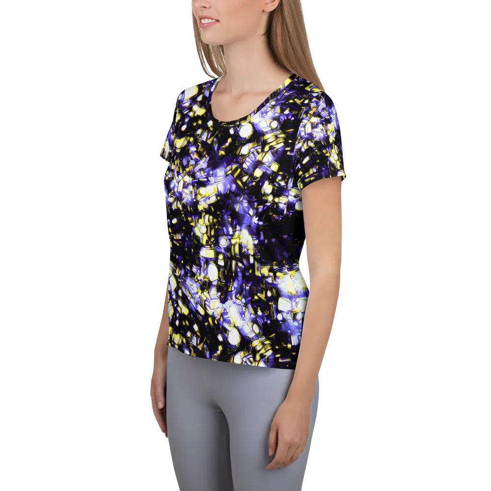 Royal Collision on Women's Athletic T-Shirt — Left