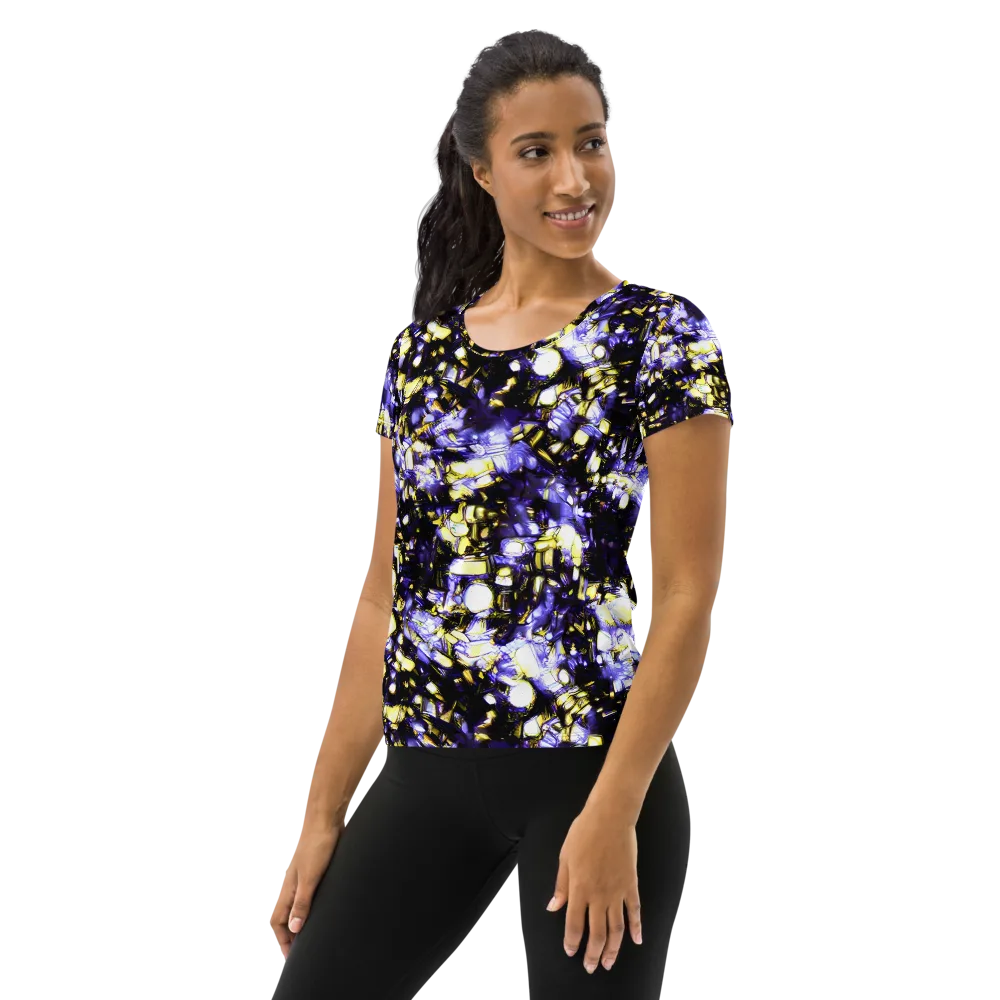 Royal Collision on Women's Athletic T-Shirt — Left