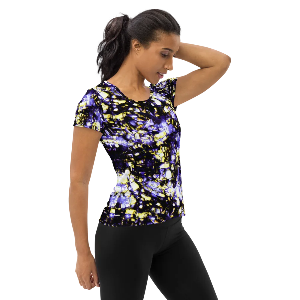 Royal Collision on Women's Athletic T-Shirt — Right