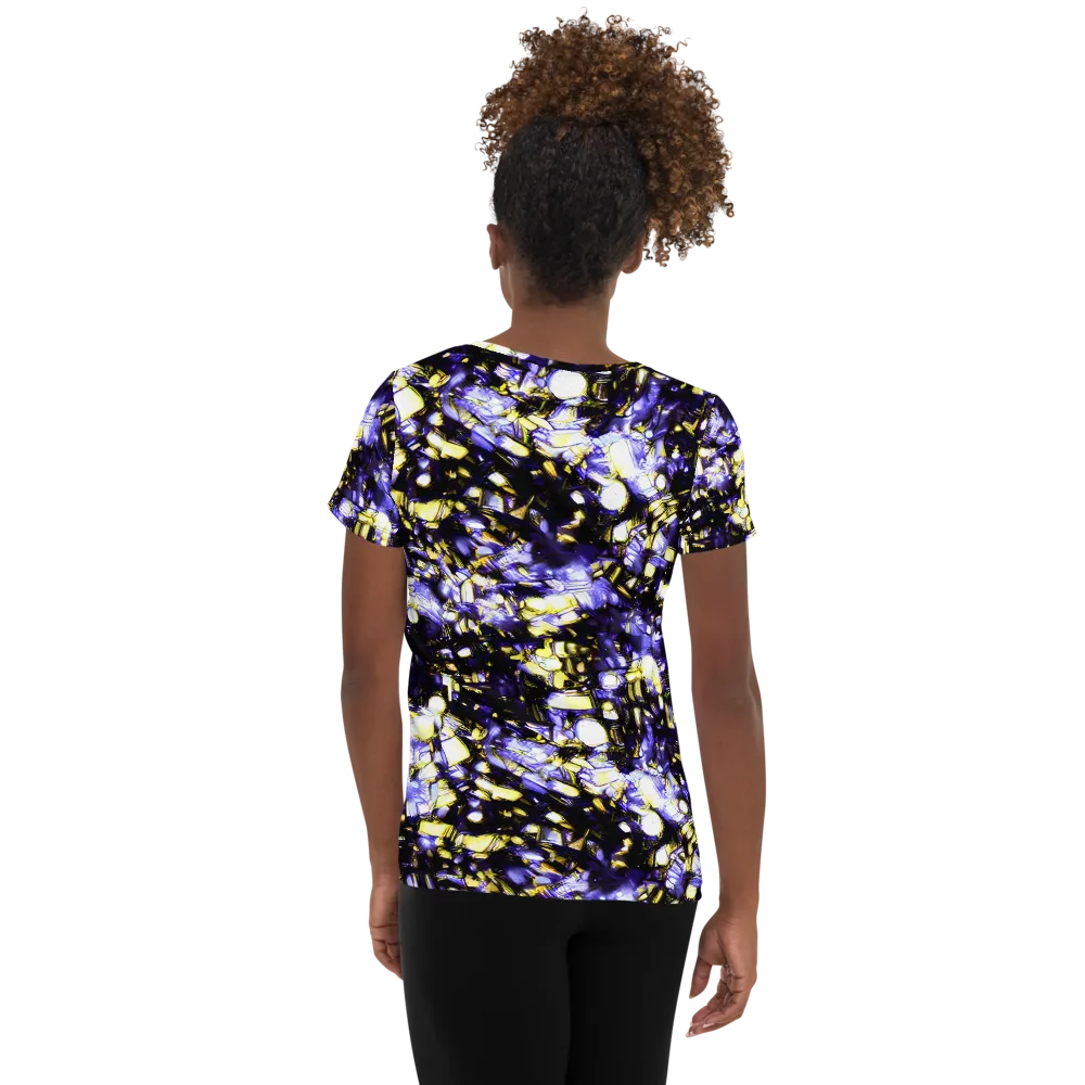 Royal Collision on Women's Athletic T-Shirt — Back