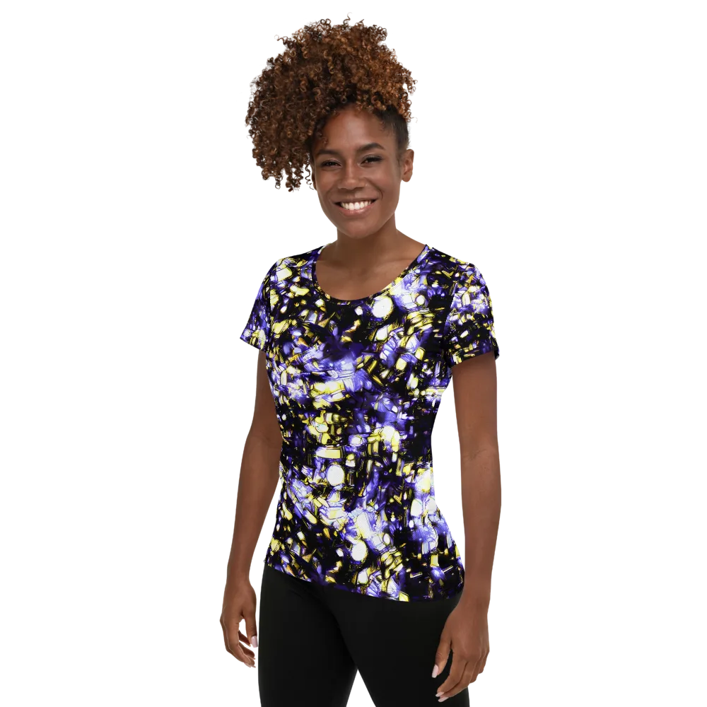 Royal Collision on Women's Athletic T-Shirt — Left