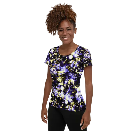 Royal Collision on a Women's Athletic T-Shirt