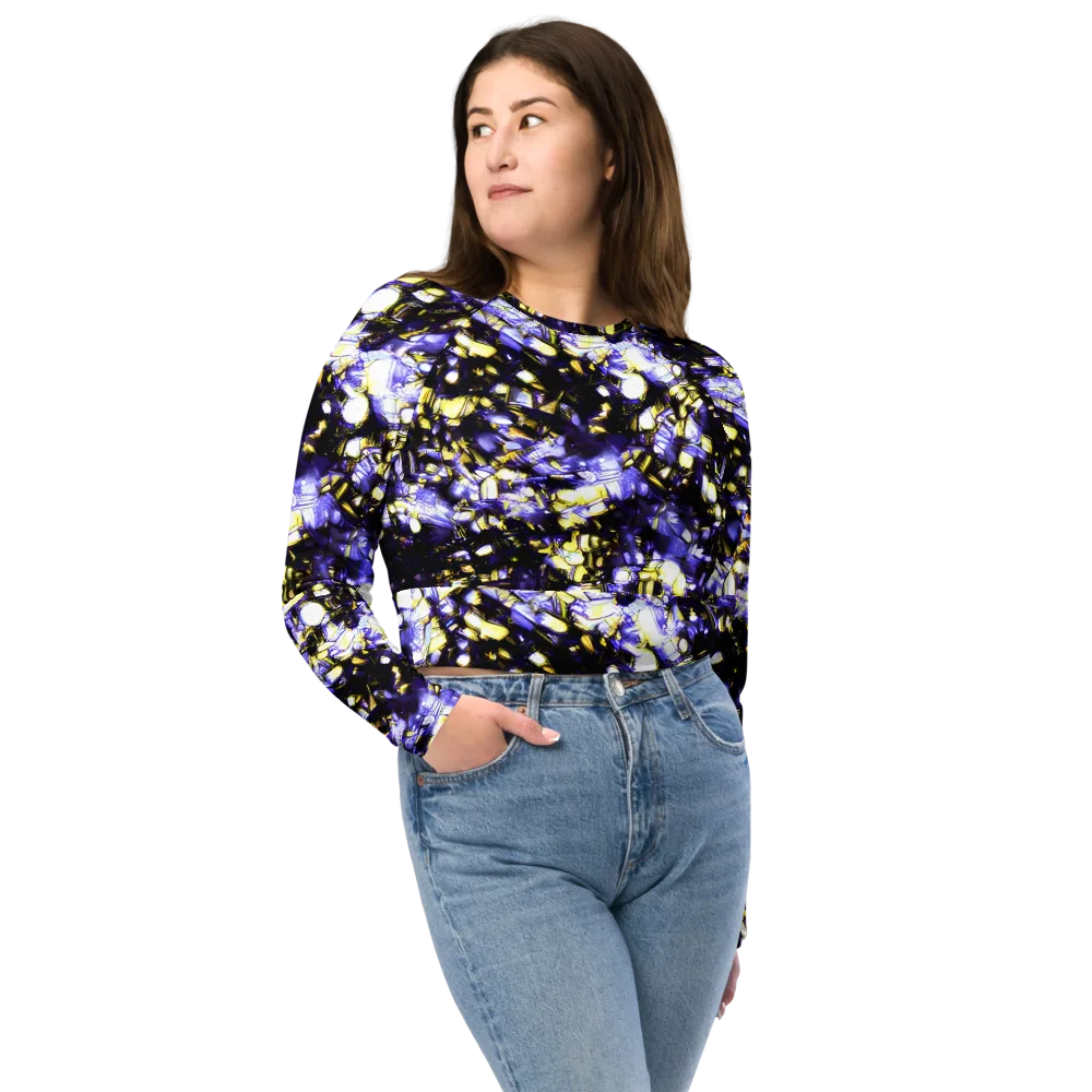 Royal Collision on Long Sleeve Crop Top — Front