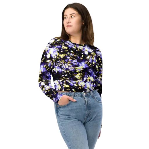 Royal Collision on a Long Sleeve Crop Top