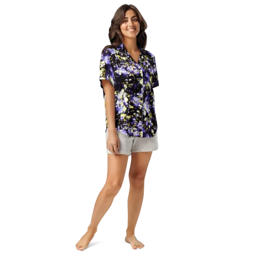 Royal Collision on a Women's Short Sleeve Pajama Top