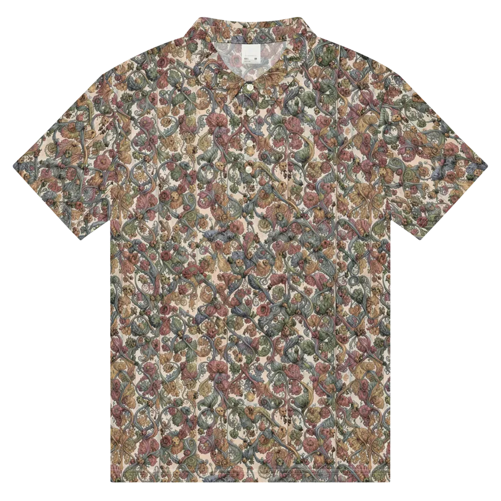 Velvet Herbarium on Men's Slim Fit Polo Shirt — Front