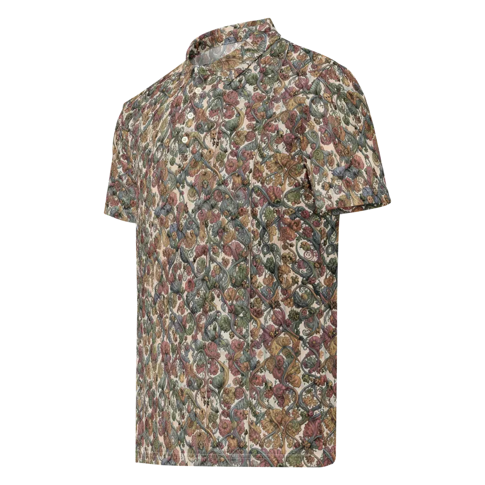 Velvet Herbarium on Men's Slim Fit Polo Shirt — Left Front