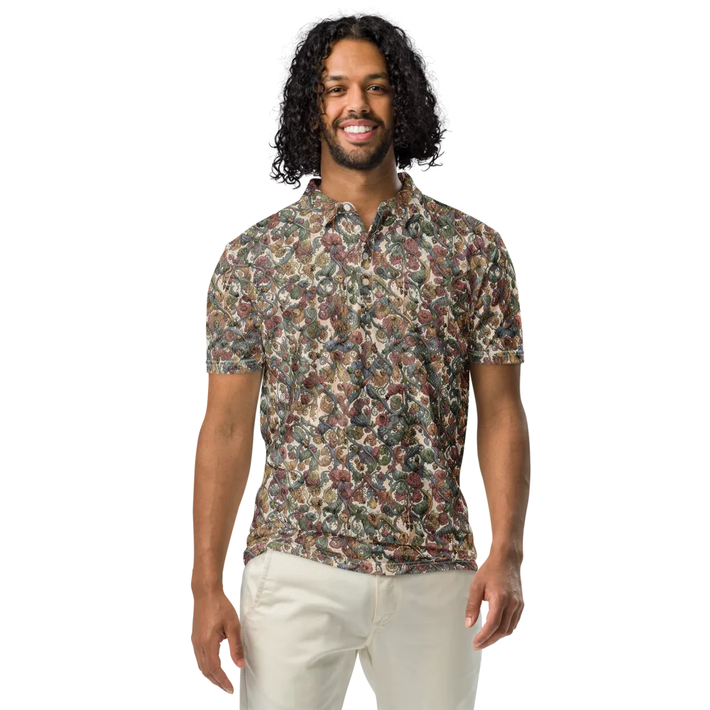Velvet Herbarium on Men's Slim Fit Polo Shirt — Front