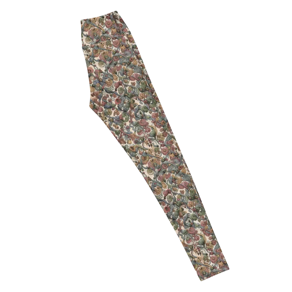 Velvet Herbarium on Yoga Leggings — Right