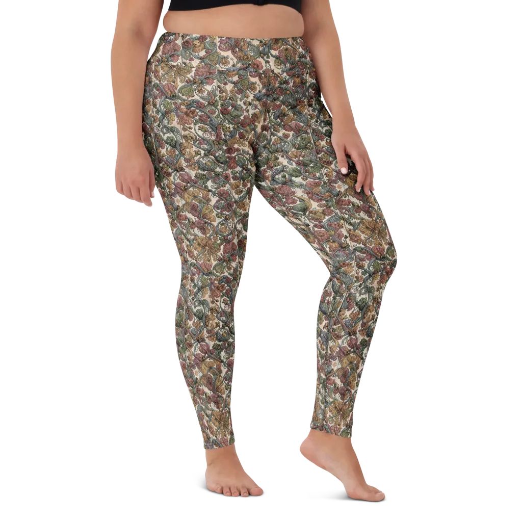 Velvet Herbarium on Yoga Leggings — Front