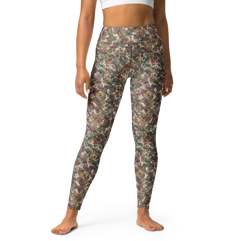 Velvet Herbarium on Yoga Leggings — Front