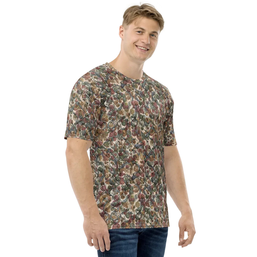 Velvet Herbarium on Men's Crew Neck T-Shirt — Right