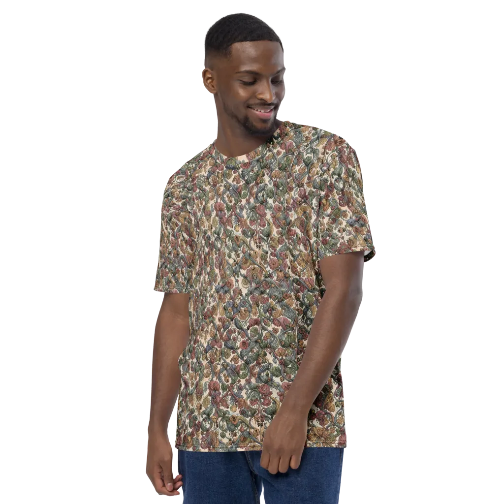 Velvet Herbarium on Men's Crew Neck T-Shirt — Left