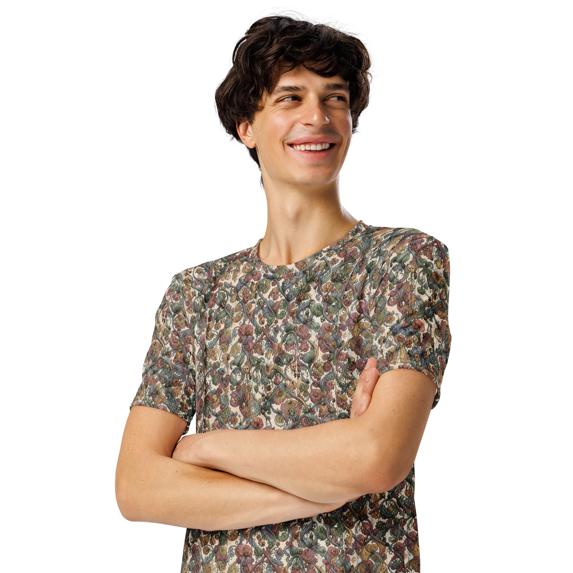Velvet Herbarium on Men's Crew Neck T-Shirt — Left Front