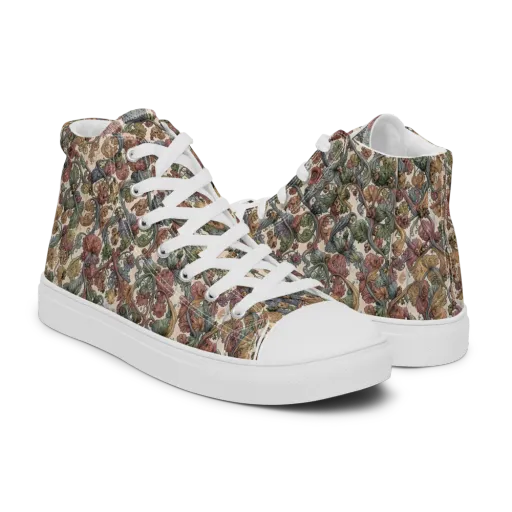 Velvet Herbarium on a Men's High Top Canvas Shoes