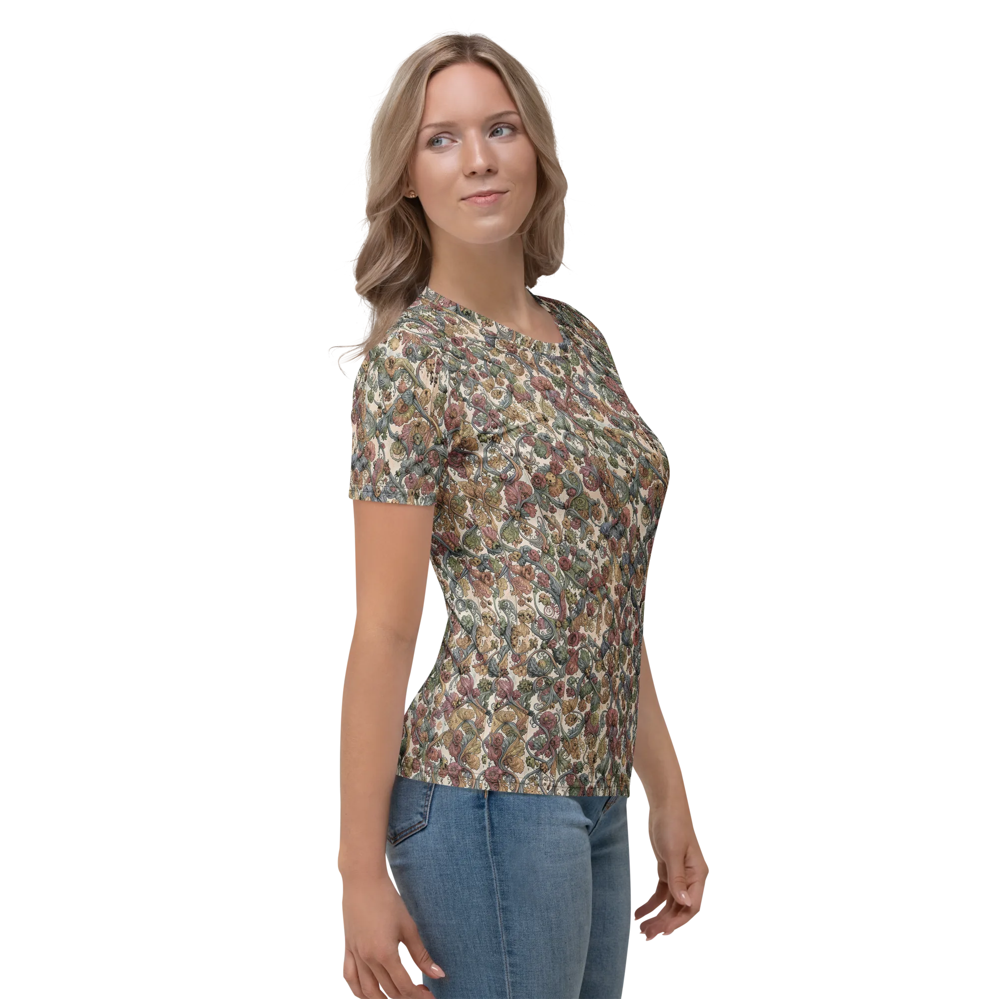 Velvet Herbarium on Women's Crew Neck T-Shirt — Right