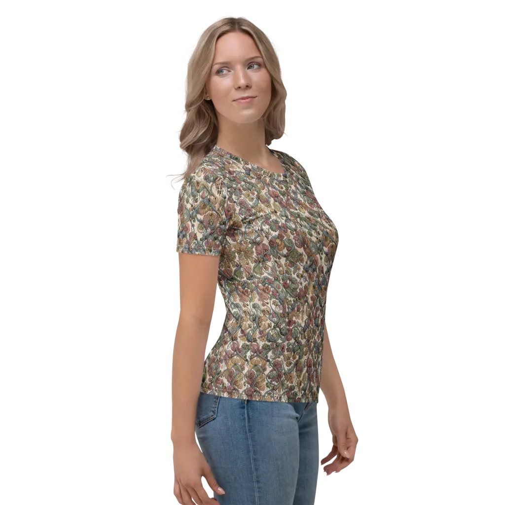 Velvet Herbarium on Women's Crew Neck T-Shirt — Right