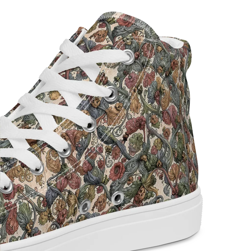 Velvet Herbarium on Women's High Top Canvas Shoes — Product details 2