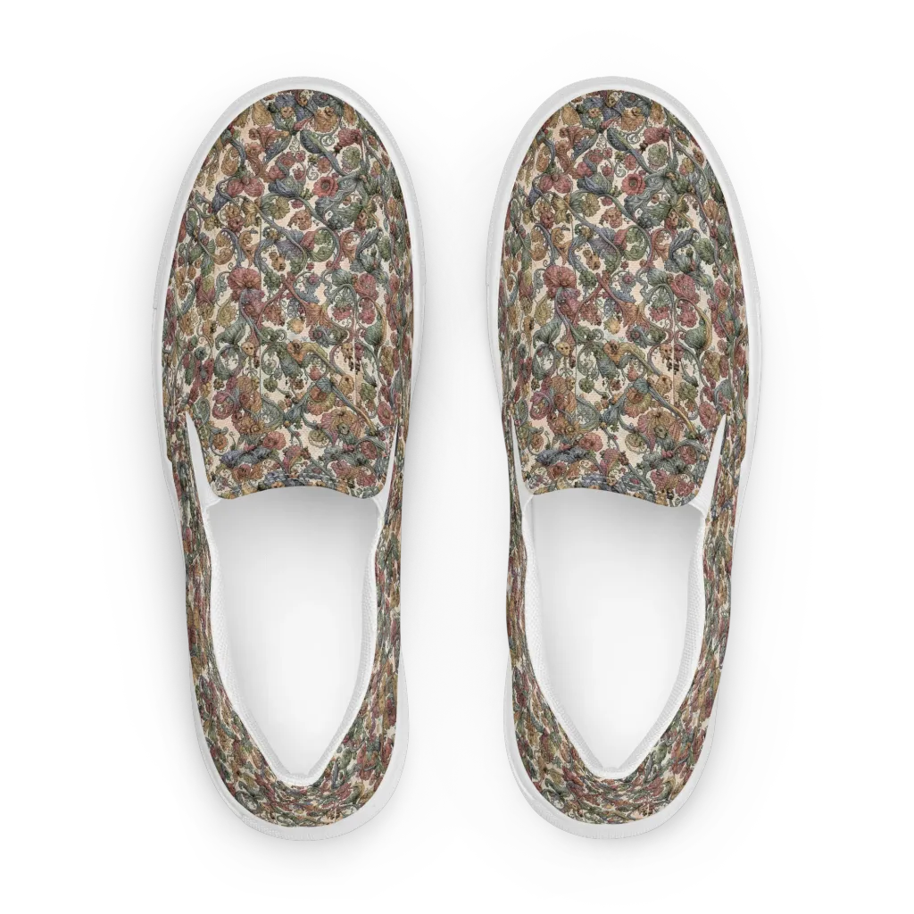 Velvet Herbarium on Men's Slip-On Canvas Shoes — Front