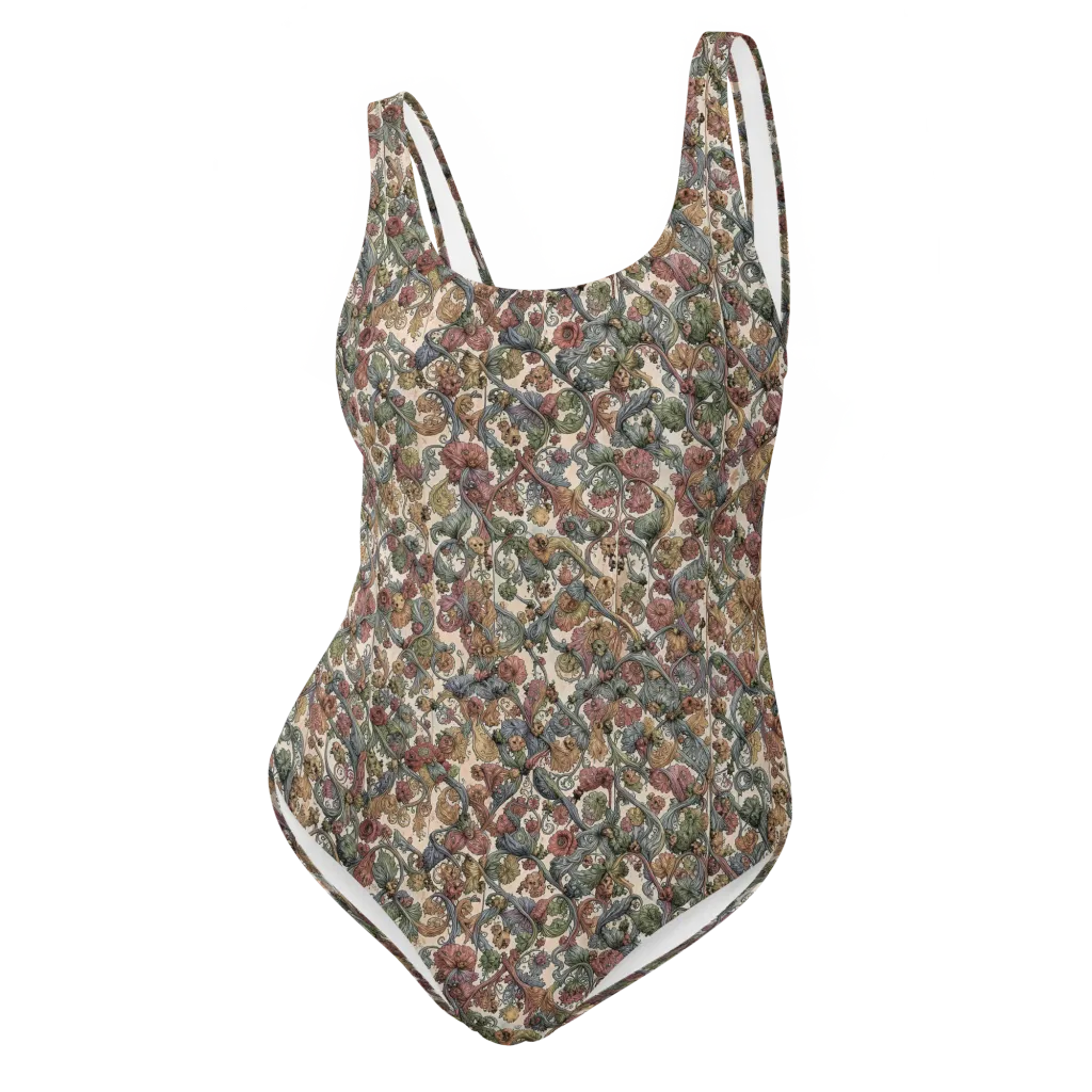 Velvet Herbarium on One-Piece Swimsuit — Front