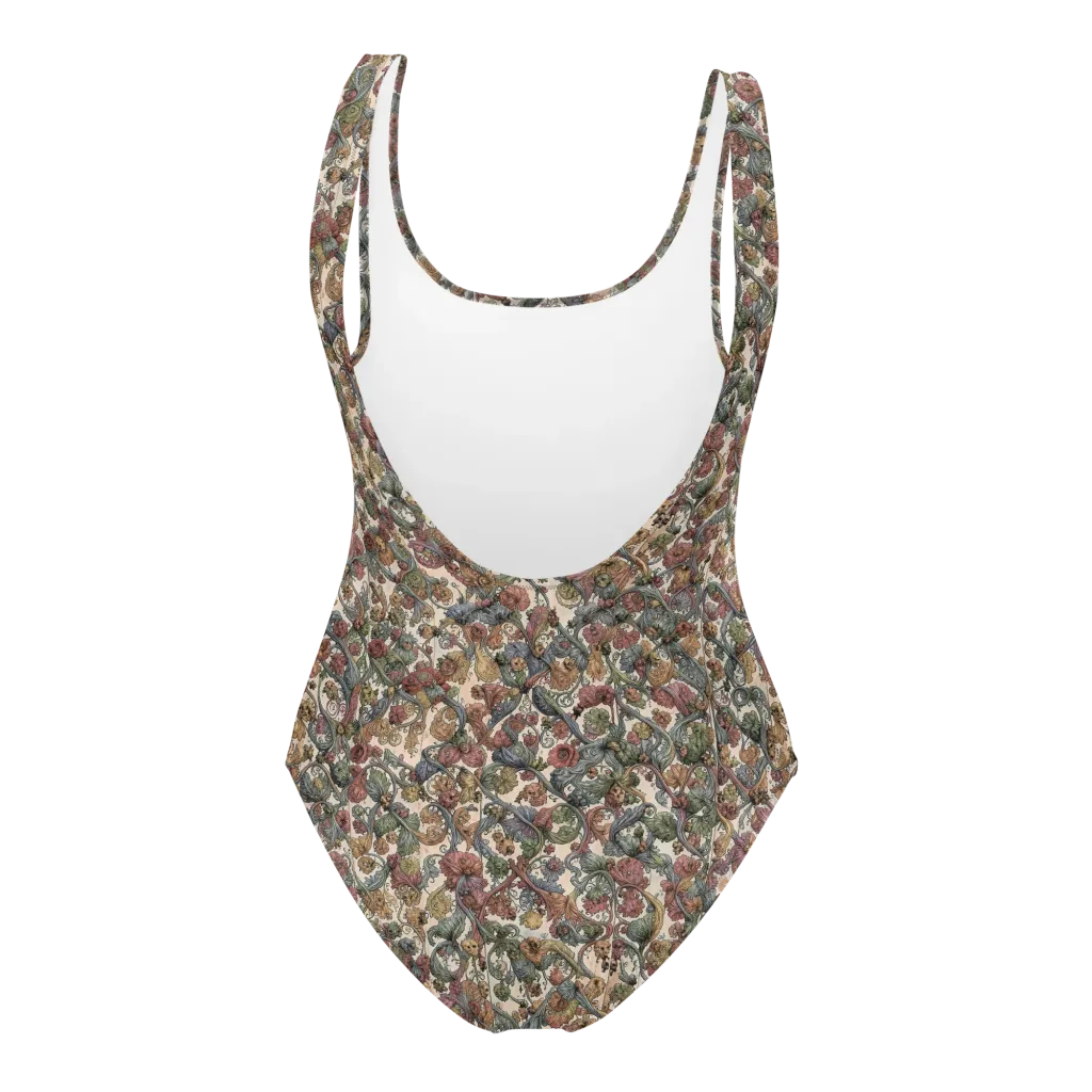Velvet Herbarium on One-Piece Swimsuit — Back