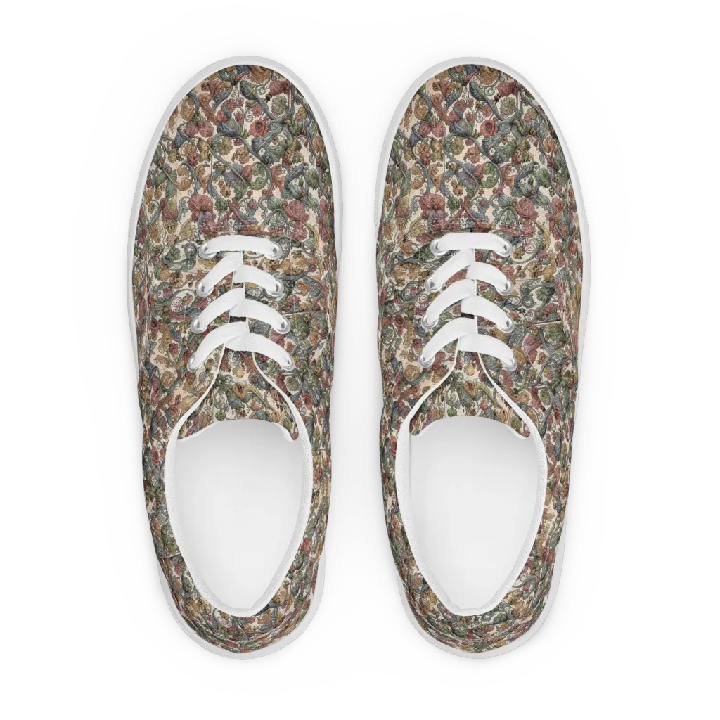 Velvet Herbarium on Men's Lace-Up Canvas Shoes — Front