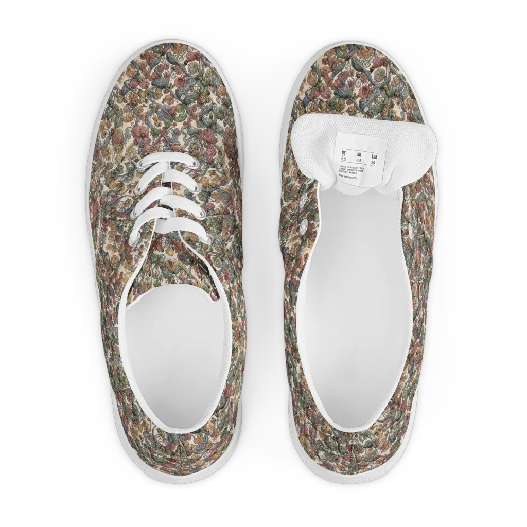 Velvet Herbarium on Men's Lace-Up Canvas Shoes — Front