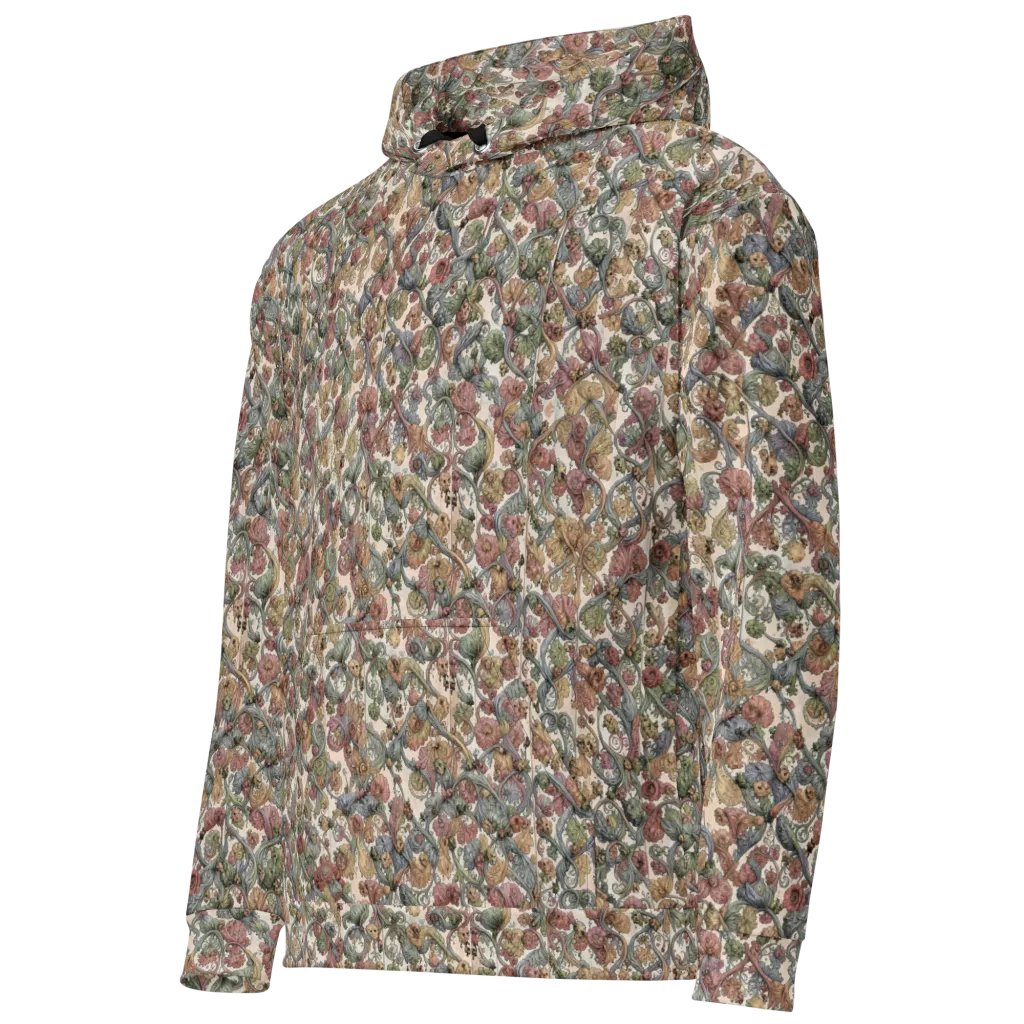 Velvet Herbarium on Cotton Hoodie — Left Front