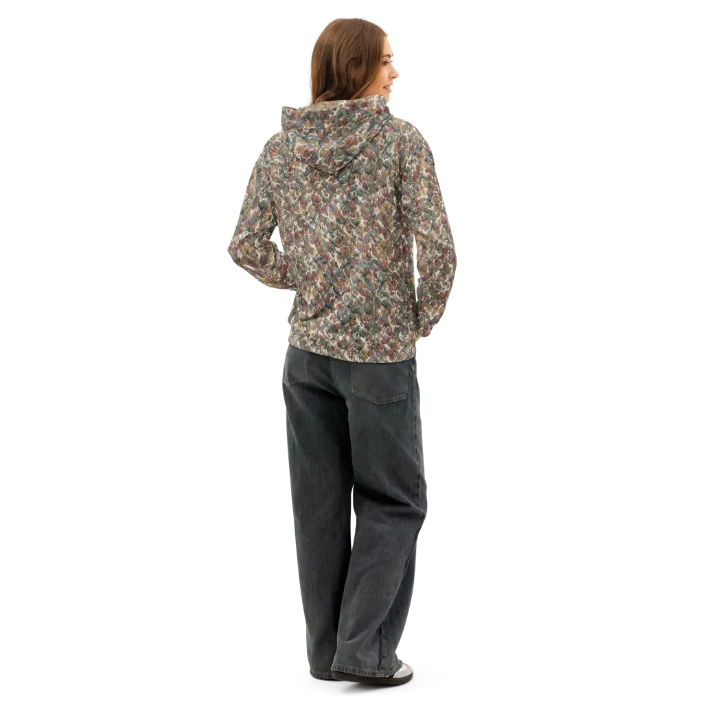 Velvet Herbarium on Cotton Hoodie — Back
