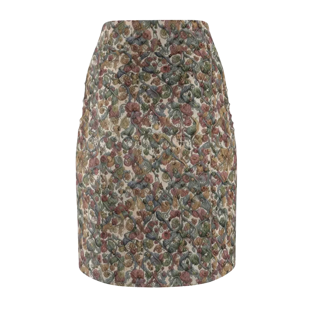 Velvet Herbarium on Pencil Skirt — Back