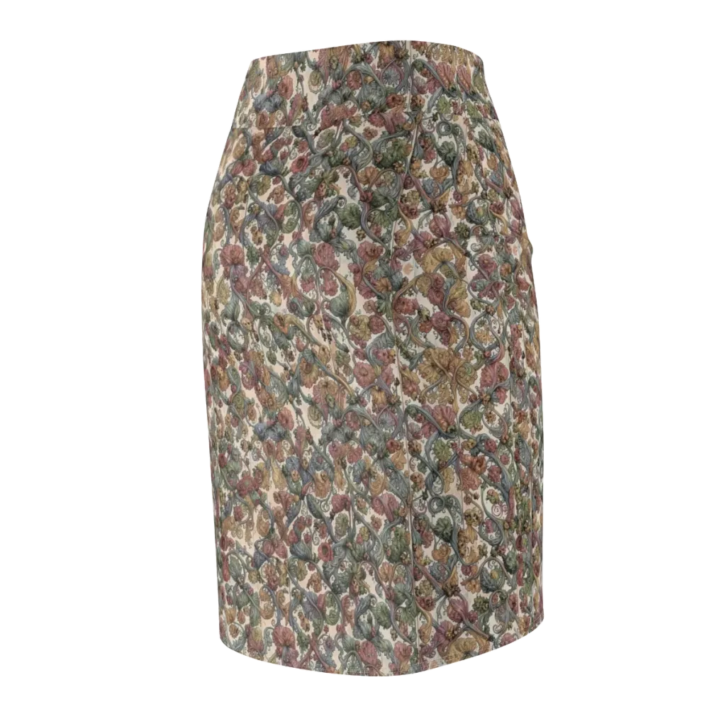 Velvet Herbarium on Pencil Skirt — Back Side